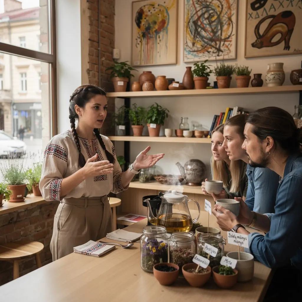 Vietinis sodas, pilnas auginamų žolelių, skirtų arbatos gamybai.