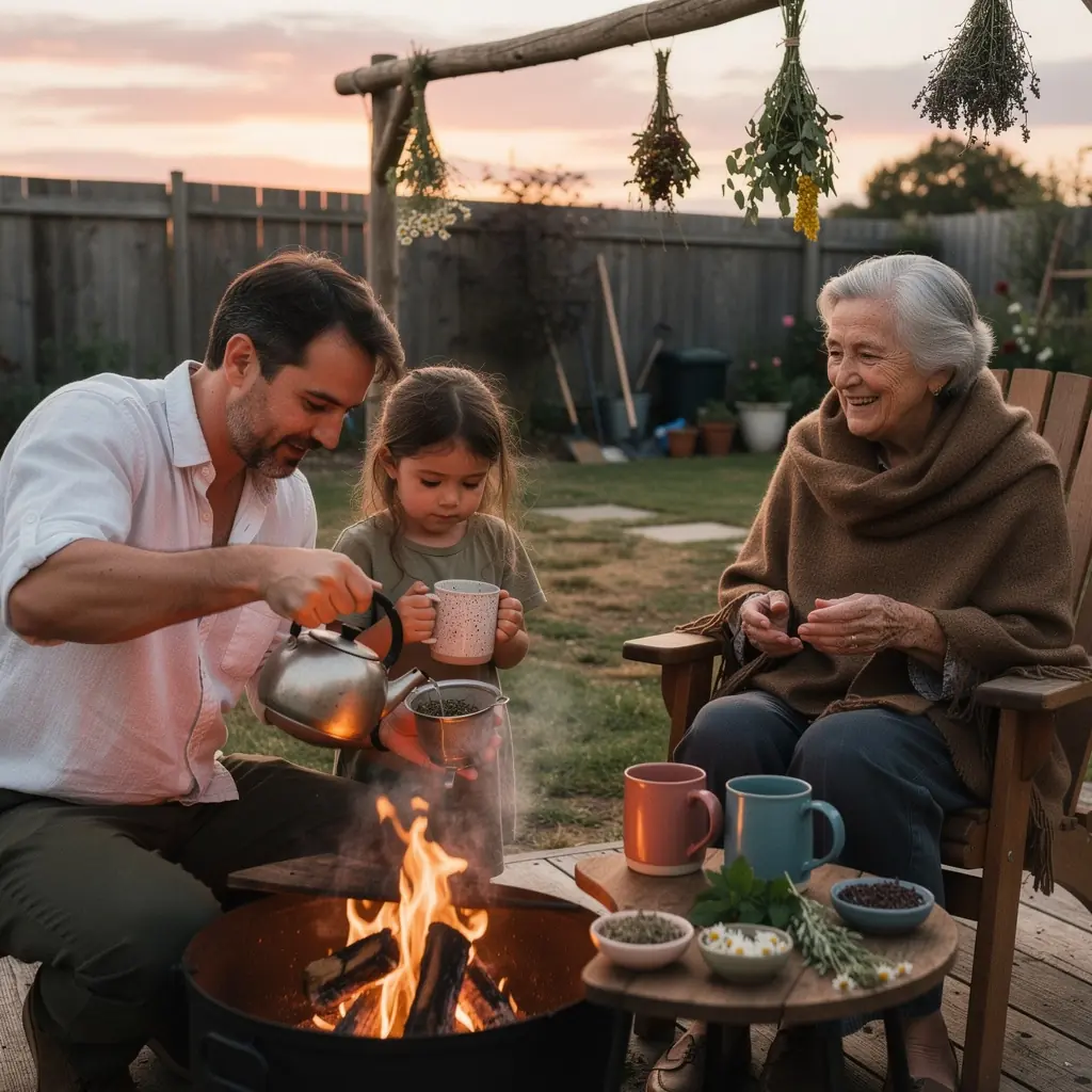 Šiltas arbatos puodelis, ant kurio stalo guli tradiciniai lietuviški kepiniai.